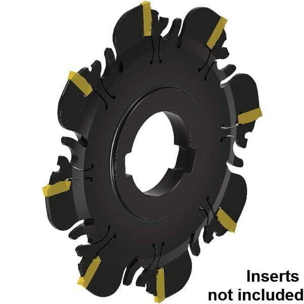 Kennametal - Arbor Connection, 0.047" Cutting Width, 3/8" Depth of Cut, 3" Cutter Diam, 1" Hole DIam, 8 Tooth Indexable Slotting Cutter - 1" Shank Diam, FDA Toolholder, XCP12... Insert, Neutral Cutting Direction - Eagle Tool & Supply