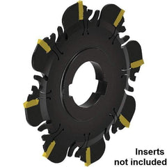 Kennametal - Arbor Connection, 0.047" Cutting Width, 3/8" Depth of Cut, 3" Cutter Diam, 1" Hole DIam, 8 Tooth Indexable Slotting Cutter - 1" Shank Diam, FDA Toolholder, XCP12... Insert, Neutral Cutting Direction - Eagle Tool & Supply