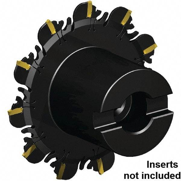 Kennametal - Shell Mount Connection, 0.047" Cutting Width, 3/8" Depth of Cut, 100mm Cutter Diam, 22mm Hole Diam, 11 Tooth Indexable Slotting Cutter - 22mm Shank Diam, FDA Toolholder, XCP12... Insert, Right Hand Cutting Direction - Eagle Tool & Supply