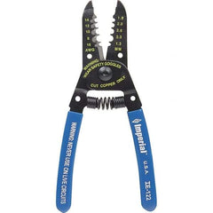 Imperial - 8 to 16 AWG Capacity Wire Stripper/Cutter - 6" OAL, Hardened Steel with Cushion Grip Handle - Eagle Tool & Supply