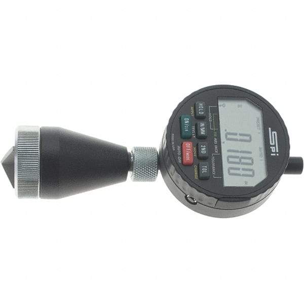 SPI - 0 to 1", 90 to 127° Included Angle, Digital Chamfer Gage - Hardened Tool Steel (Plunger), 3 Blade Plunger, 0.0002" Accuracy, 0.0001" Graduation - Eagle Tool & Supply
