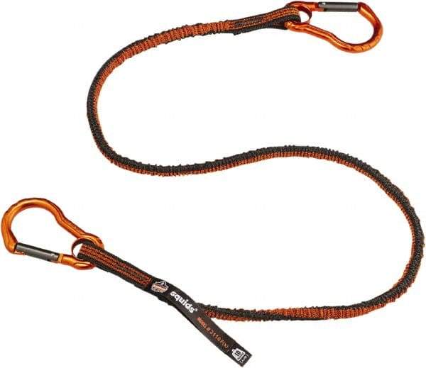 Ergodyne - 38" Tool Lanyard - Carabiner Connection, 60" Extended Length, Gray - Eagle Tool & Supply
