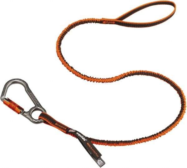 Ergodyne - 38" Tool Lanyard - Carabiner Connection, 60" Extended Length, Orange - Eagle Tool & Supply