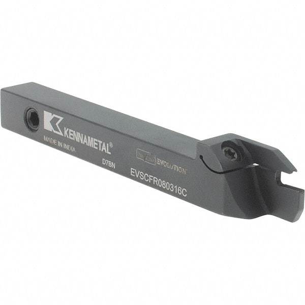 Kennametal - External Thread, 16mm Max Cut of Depth, 3mm Min Groove Width, 5" OAL, Right Hand Indexable Grooving Cutoff Toolholder - 1/2" Shank Height x 1/2" Shank Width, EG0300M03P02 Insert Style, EVSC Toolholder Style, Series Beyond Evolution - Eagle Tool & Supply