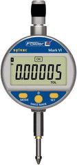 Fowler - 0 to 12.5mm Range, 0.00005" Graduation, Electronic Drop Indicator - Center Lug Back, Accurate to 0.00012", Inch & Metric System, LCD Display - Eagle Tool & Supply