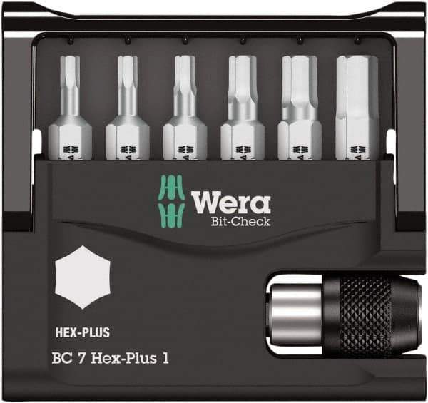 Wera - 1/4" Drive, Hex Metric Screwdriver Bit - 1" OAL - Eagle Tool & Supply