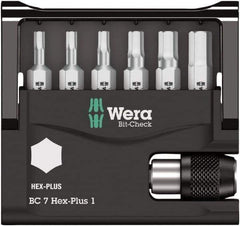 Wera - 1/4" Drive, Hex Metric Screwdriver Bit - 1" OAL - Eagle Tool & Supply