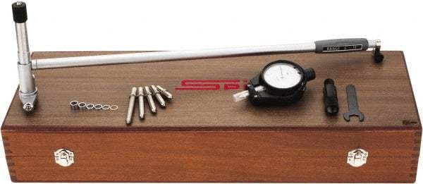 SPI - 6 Anvil, 6 to 10" Dial Bore Gage - 0.0001" Graduation, 16" Gage Depth, Accurate to 0.0003", Carbide Ball - Eagle Tool & Supply