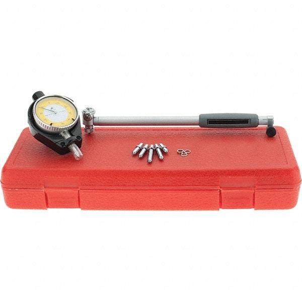 SPI - 6 Anvil, 1.4 to 2.4" Dial Bore Gage - 0.0005" Graduation, 6" Gage Depth, Accurate to 0.00065", Carbide Ball - Eagle Tool & Supply