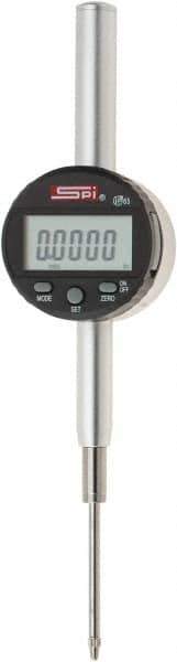 SPI - 0 to 2" Range, 0.00005" Graduation, Electronic Drop Indicator - Flat & Lug Back, Accurate to 0.0012", Inch & Metric System, Digital Display - Eagle Tool & Supply
