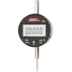 SPI - 0 to 1/2" Range, 0.0005" Graduation, Electronic Drop Indicator - Flat & Lug Back, Accurate to 0.0008", Inch & Metric System, Digital Display - Eagle Tool & Supply