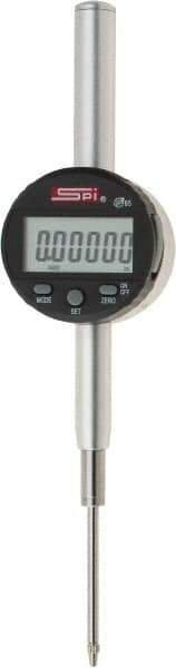 SPI - 0 to 2" Range, 0.00005" Graduation, Electronic Drop Indicator - Flat & Lug Back, Accurate to 0.00025", Inch & Metric System, Digital Display - Eagle Tool & Supply