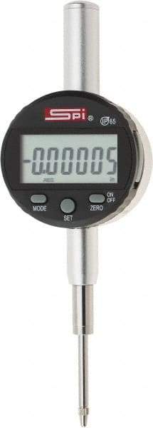 SPI - 0 to 1" Range, 0.00005" Graduation, Electronic Drop Indicator - Flat & Lug Back, Accurate to 0.0002", Inch & Metric System, Digital Display - Eagle Tool & Supply