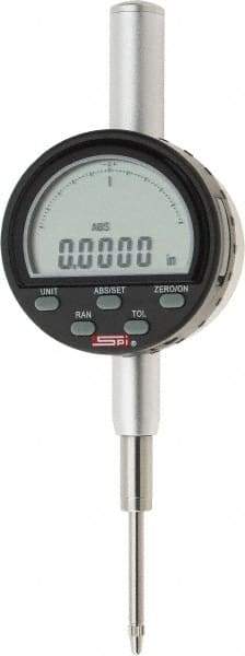 SPI - 0 to 1" Range, 0.0001" Graduation, Electronic Drop Indicator - Flat & Lug Back, Accurate to 0.0006", Inch & Metric System, Digital Display - Eagle Tool & Supply