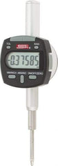 SPI - 0 to 1" Range, 0.00005" Graduation, Electronic Drop Indicator - Flat & Lug Back, Accurate to 0.0002", Inch & Metric System, Digital Display - Eagle Tool & Supply