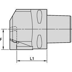 Kennametal - EG-P-GUP, EG-U-GUN, EG-U-GUP, ER-P-GUP, ER-U-GUN, ER-U-GUP Insert, 57mm Head Length, Modular Grooving Blade Holder Head - Left Hand Cut, System Size PSC80, Through Coolant, Series Beyond Evolution - Eagle Tool & Supply