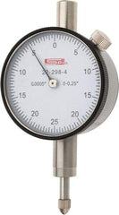 SPI - 1/4" Range, 0-25-0 Dial Reading, 0.0005" Graduation Dial Drop Indicator - 1.61" Dial, 0.05" Range per Revolution, 0.0005" Accuracy, Includes NIST Traceability Certification - Eagle Tool & Supply
