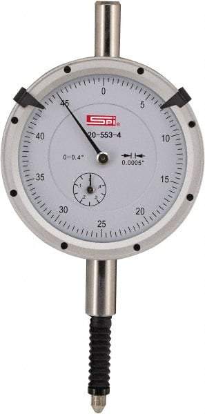 SPI - 0.4" Range, 0-100 Dial Reading, 0.001" Graduation Dial Drop Indicator - 2.2" Dial, 0.1" Range per Revolution, 0.002" Accuracy, Includes NIST Traceability Certification - Eagle Tool & Supply