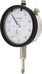 SPI - 1/2" Range, 0-50-0 Dial Reading, 0.001" Graduation Dial Drop Indicator - 2.2" Dial, 0.1" Range per Revolution, 0.002" Accuracy, Revolution Counter, Includes NIST Traceability Certification - Eagle Tool & Supply