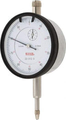 SPI - 10mm Range, 0-100 Dial Reading, 0.01mm Graduation Dial Drop Indicator - 58mm Dial, 1mm Range per Revolution, 0.02mm Accuracy, Revolution Counter, Includes NIST Traceability Certification - Eagle Tool & Supply