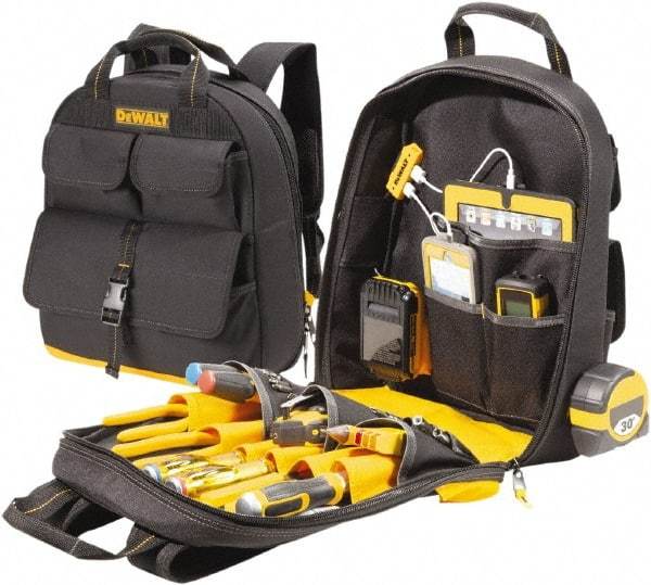 DeWALT - 23 Pocket Backpack Tool Bag - 14-1/2" Wide x 6" Deep x 19-3/4" High - Eagle Tool & Supply