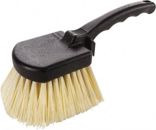 Harper Brush - 2-1/4" Bristle Length, Polypropylene Utility Scrub Brush - 3-1/2" x 3-1/2" Long x 3" Wide Head, 10" OAL, Easy Grip Handle, Black, Polypropylene Block - Eagle Tool & Supply