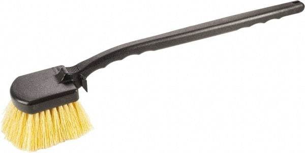 Harper Brush - 2-1/4" Bristle Length, Polypropylene Utility Scrub Brush - 3-1/2" x 3-1/2" Long x 3" Wide Head, 20" OAL, Easy Grip Handle, Black, Polypropylene Block - Eagle Tool & Supply