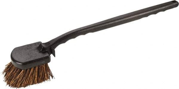 Harper Brush - 2-1/4" Bristle Length, Palmyra Utility Scrub Brush - 3-1/2" x 3-1/2" Long x 3" Wide Head, 20" OAL, Easy Grip Handle, Black, Polypropylene Block - Eagle Tool & Supply