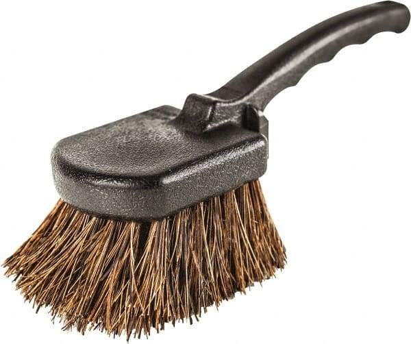 Harper Brush - 2-1/4" Bristle Length, Palmyra Utility Scrub Brush - 3-1/2" x 3-1/2" Long x 3" Wide Head, 10" OAL, Easy Grip Handle, Black, Polypropylene Block - Eagle Tool & Supply