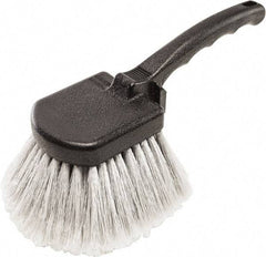 Harper Brush - 2-1/4" Bristle Length, Flagged Plastic Utility Scrub Brush - 3-1/2" x 3-1/2" Long x 3" Wide Head, 10" OAL, Easy Grip Handle, Black, Polypropylene Block, Flagged - Eagle Tool & Supply