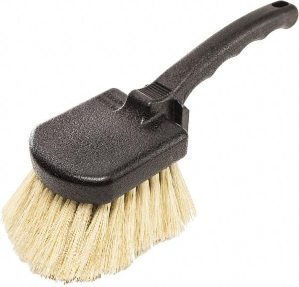 Harper Brush - 2-1/4" Bristle Length, Tampico Utility Scrub Brush - 3-1/2" x 3-1/2" Long x 3" Wide Head, 10" OAL, Easy Grip Handle, Black, Polypropylene Block - Eagle Tool & Supply