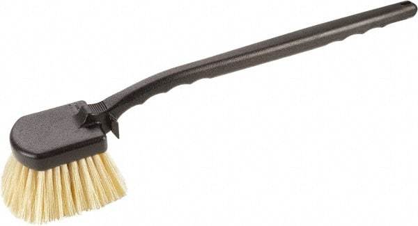 Harper Brush - 2-1/4" Bristle Length, Polypropylene Utility Scrub Brush - 3-1/2" x 3-1/2" Long x 3" Wide Head, 20" OAL, Easy Grip Handle, Black, Polypropylene Block, Flagged - Eagle Tool & Supply