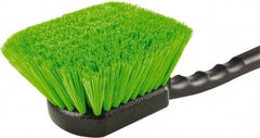 Harper Brush - 2-1/4" Bristle Length, Flagged Plastic Utility Scrub Brush - 3-1/2" x 3-1/2" Long x 3" Wide Head, 10" OAL, Easy Grip Handle, Black, Polypropylene Block, Flagged - Eagle Tool & Supply