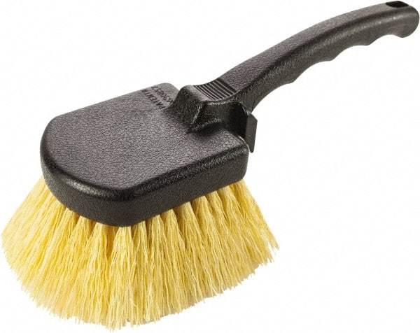 Harper Brush - 2-1/4" Bristle Length, Polypropylene Utility Scrub Brush - 6" Long x 8" Wide Head, 10" OAL, Easy Grip Handle, Black, Polypropylene Block, Flagged - Eagle Tool & Supply