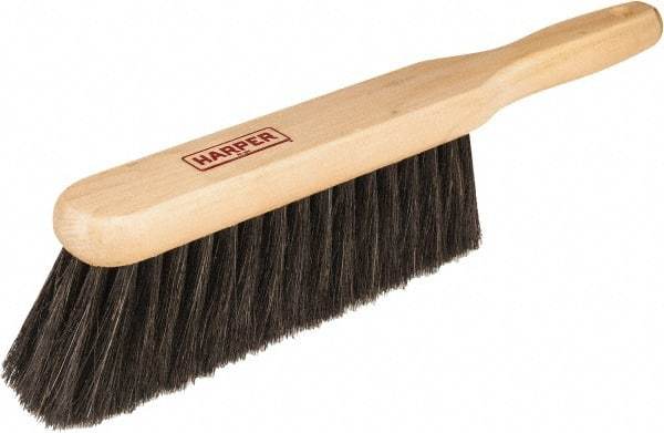 Harper Brush - 14" OAL, Horsehair Counter Brush - 2-1/4" Bristle Length, 8" Long x 1-3/4" Wide Head, Straight Wood Handle, Black - Eagle Tool & Supply