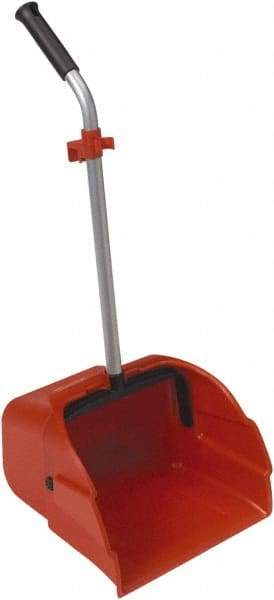 Harper Brush - 14" Wide x 13" Deep x 32" High Handheld Dustpan - Plastic Body, 25" Aluminum Handle, Red - Eagle Tool & Supply