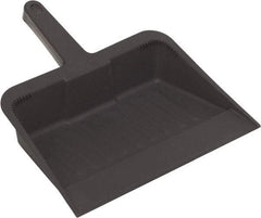 Harper Brush - 12" Wide x 7" Deep x 5" High Handheld Dustpan - Plastic Body, 5" Handle, Black - Eagle Tool & Supply