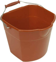 Harper Brush - 17 Qt, Plastic Rectangular Red Single Pail with Pour Spout - Handle Included, 13" Top Length - Eagle Tool & Supply