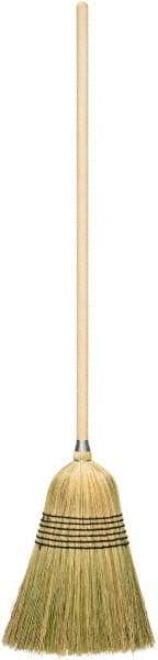 Harper Brush - 56" OAL Corn Bristle Broom - 39" Long Wood Handle, 17" Bristle Length, 14" Wide - Eagle Tool & Supply