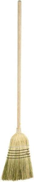 Harper Brush - 55" OAL Corn Blend Bristle Broom - 39" Long Wood Handle, 16" Bristle Length, 12" Wide - Eagle Tool & Supply