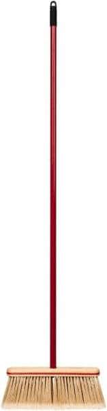 Harper Brush - 52-1/2" OAL Synthetic Bristle Straight Cut Broom - 48" Long Metal Handle, 4" Bristle Length, 12" Wide, Water Resistance - Eagle Tool & Supply