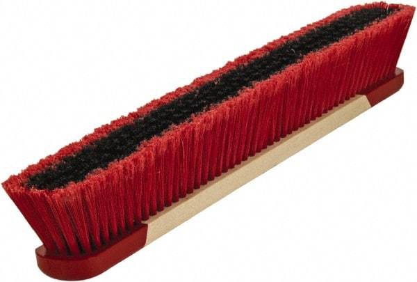 Harper Brush - 24" Medium Duty Synthetic Push Broom - 3" Bristle Length, Wood Block, Bolt-On Handle Connection, Handle Included - Eagle Tool & Supply