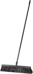 Harper Brush - 24" Rough Surface Synthetic Push Broom - 3" Bristle Length, Plastic Block, Threaded Handle Connection, Handle Included - Eagle Tool & Supply