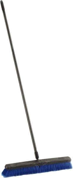 Harper Brush - 24" Medium Duty Synthetic Push Broom - 3" Bristle Length, Plastic Block, Threaded Handle Connection, Handle Included - Eagle Tool & Supply