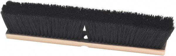 Harper Brush - 24" Smooth Surface Horsehair Push Broom - 3" Bristle Length, Wood Block, Threaded Handle Connection, Handle Sold Separately - Eagle Tool & Supply