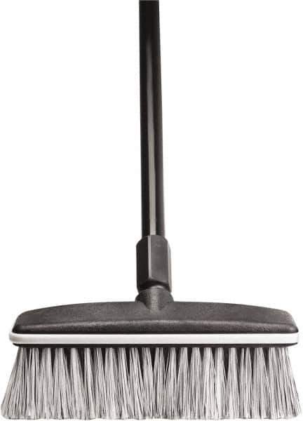 Harper Brush - 10" OAL, Vehicle Wash Brush - Black Flagged Plastic Bristles, 22-1/4" Trim Length, 54" Handle - Eagle Tool & Supply