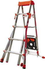 Little Giant Ladder - 6 Steps, 8' High, Type IA Rating, Aluminum Multi-Use Ladder - 300 Lb Load Capacity, 27" Base Width - Eagle Tool & Supply