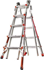 Little Giant Ladder - 18 Steps, 19' High, Type IA Rating, Aluminum Multi-Use Ladder - 300 Lb Load Capacity, 26-1/2" Base Width - Eagle Tool & Supply