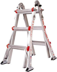 Little Giant Ladder - 18 Steps, 19' High, Type IA Rating, Aluminum Multi-Use Ladder - 300 Lb Load Capacity, 27-1/2" Base Width - Eagle Tool & Supply