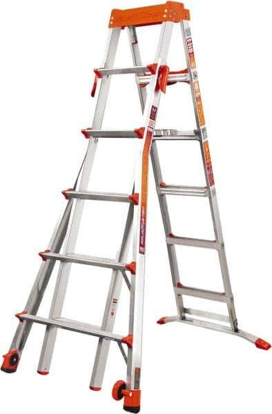 Little Giant Ladder - 8 Steps, 10' High, Type IA Rating, Aluminum Step Ladder - 300 Lb Load Capacity, 32-1/2" Base Width - Eagle Tool & Supply